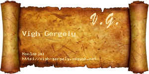 Vigh Gergely névjegykártya